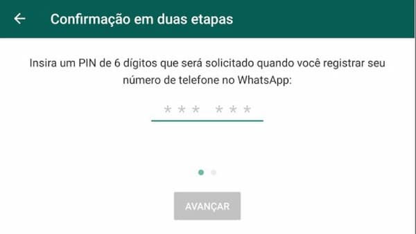 PIN do WhatsApp